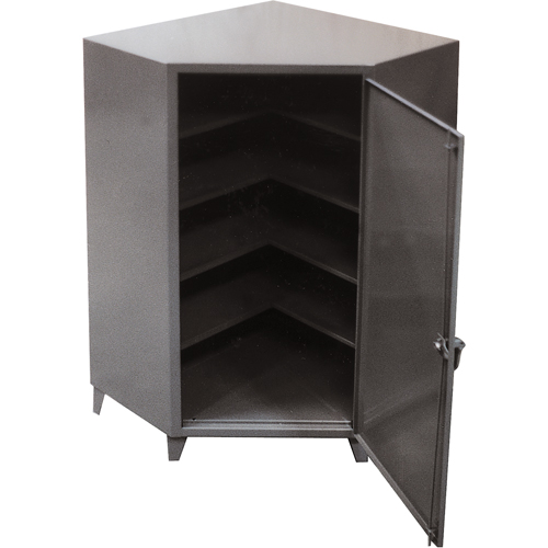Corner Cabinets, Steel, 4 Shelves, 72" H x 48" W x 24" D, Grey Kelford
