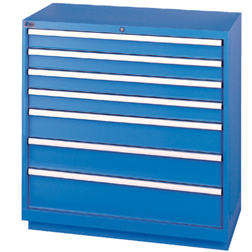 Armoires de rangement avec tiroirs, 7 tiroirs, 40-1/4" la x 22-1/2" p x 41-3/4" h, Bleu brillant Kelford