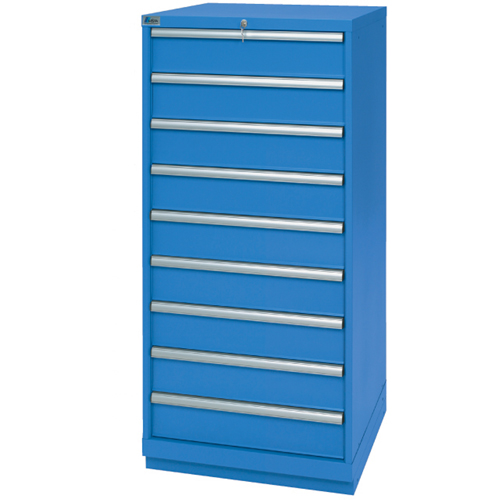 Armoires de rangement avec tiroirs, 9 tiroirs, 28-1/4" la x 28-1/2" p x 59-1/2" h, Bleu brillant Kelford