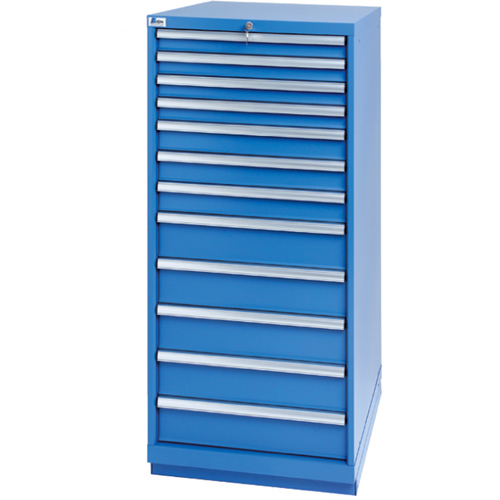 Drawer Cabinets, 12 Drawers, 28-1/4" W x 28-1/2" D x 59-1/2" H, Bright blue Kelford