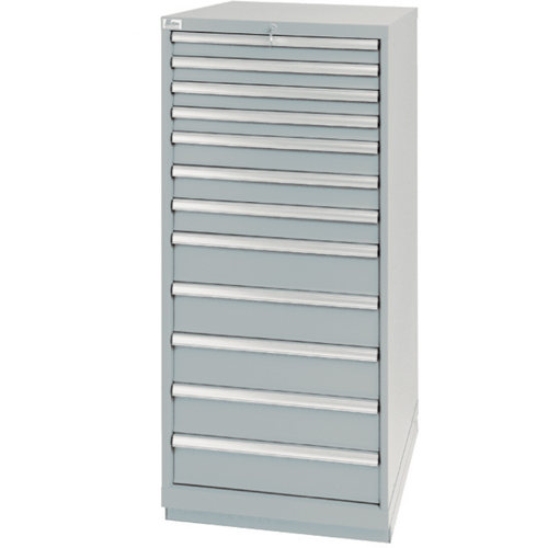 Drawer Cabinets, 12 Drawers, 28-1/4" W x 28-1/2" D x 59-1/2" H, Grey Kelford