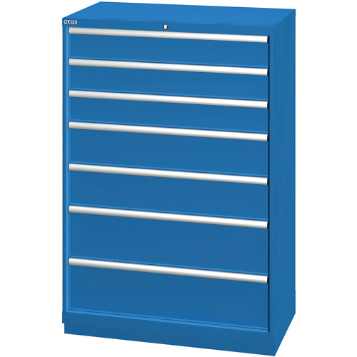 Drawer Cabinets, 7 Drawers, 40-1/4" W x 22-1/2" D x 59-1/2" H, Bright blue Kelford