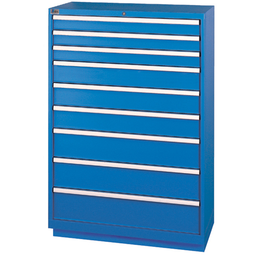 Drawer Cabinets, 9 Drawers, 40-1/4" W x 22-1/2" D x 59-1/2" H, Bright blue Kelford