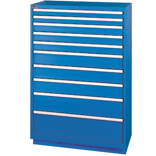 Drawer Cabinets, 10 Drawers, 40-1/4" W x 22-1/2" D x 59-1/2" H, Bright blue Kelford
