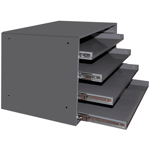 Compartment Box Cabinets, Steel, 4 Slots, 20" W x 15-3/4" D x 15" H, Grey Kelford