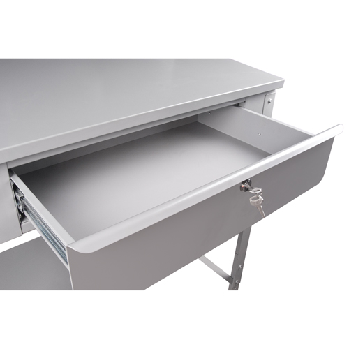 Open Floor Style Shop Desk, 34-1/2" W x 30" D x 53" H, Grey Kelford
