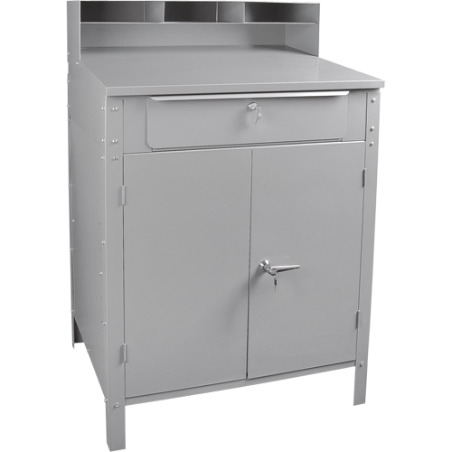 Pupitre d'atelier de style armoire, 34-1/2" la x 30" p x 53" h, Gris Kelford