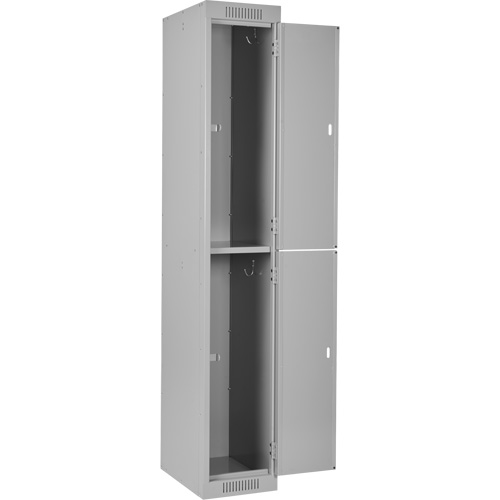 Clean Line Lockers, 2 -tier, Bank of 4, 48" x 18" x 72", Steel, Grey, Rivet (Assembled) Kelford