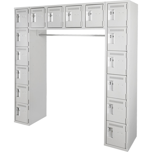 Assembled Archettes Clean Line Economy Lockers, 16 -tier, Bank of 3, 18" x 72" x 12", Steel Kelford