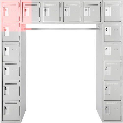 Assembled Archettes Clean Line Economy Lockers, 16 -tier, Bank of 3, 18" x 72" x 12", Steel Kelford