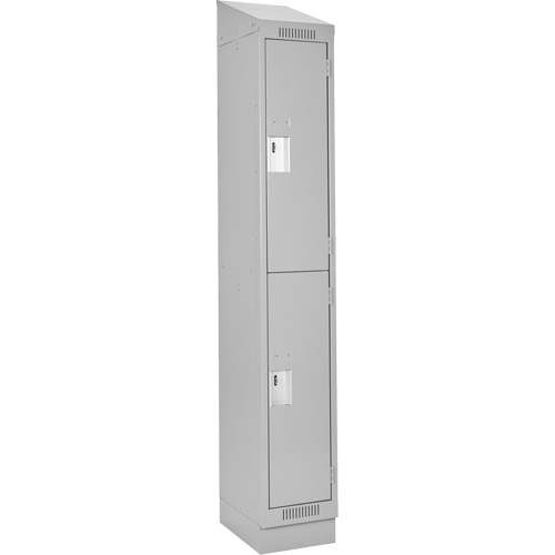 Casiers Clean Line, 2 niveaux, 12" x 18" x 82", Acier, Gris, Rivet (assembl&eacute;) Kelford