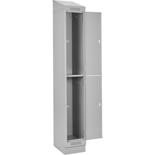 Clean Line Lockers, 2 -tier, Bank of 3, 36" x 18" x 82", Steel, Grey, Rivet (Assembled) Kelford