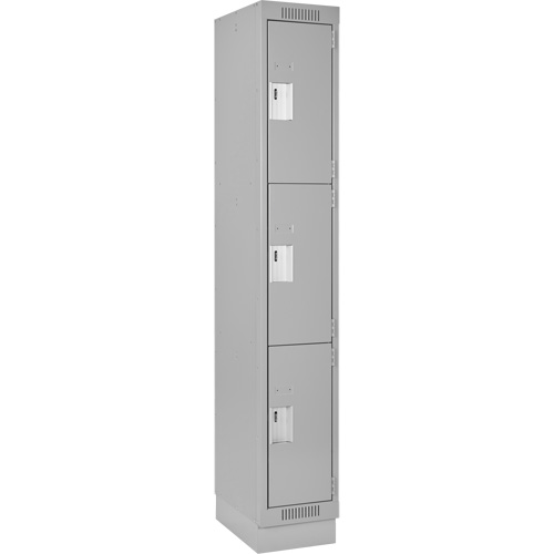 Casiers Clean Line, 3 niveaux, 12" x 18" x 76", Acier, Gris, Rivet (assembl&eacute;) Kelford