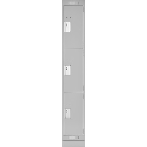 Casiers Clean Line, 3 niveaux, 12" x 18" x 76", Acier, Gris, Rivet (assembl&eacute;) Kelford