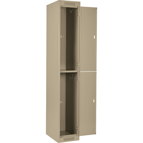 Clean Line Lockers, 2 -tier, Bank of 4, 48" x 18" x 72", Steel, Beige, Rivet (Assembled) Kelford