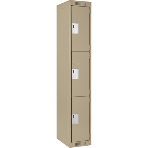 Casiers Clean Line, 3 niveaux, 12" x 18" x 72", Acier, Beige, Rivet (assembl&eacute;) Kelford