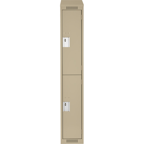 Casiers Clean Line, 2 niveaux, 12" x 18" x 78", Acier, Beige, Rivet (assembl&eacute;) Kelford