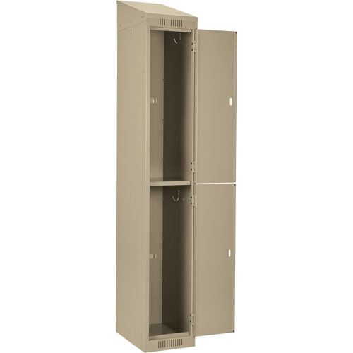 Clean Line Lockers, 2 -tier, Bank of 4, 48" x 18" x 78", Steel, Beige, Rivet (Assembled) Kelford