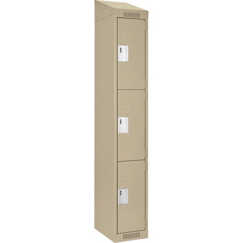 Casiers Clean Line, 3 niveaux, 12" x 18" x 78", Acier, Beige, Rivet (assembl&eacute;) Kelford
