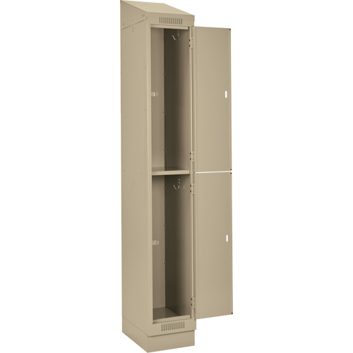 Clean Line Lockers, 2 -tier, Bank of 4, 48" x 18" x 82", Steel, Beige, Rivet (Assembled) Kelford