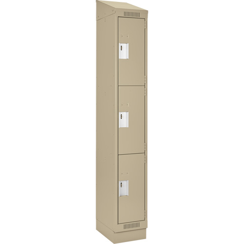 Casiers Clean Line, 3 niveaux, 12" x 18" x 82", Acier, Beige, Rivet (assembl&eacute;) Kelford