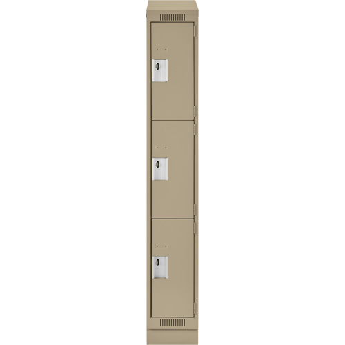 Casiers Clean Line, 3 niveaux, 12" x 18" x 82", Acier, Beige, Rivet (assembl&eacute;) Kelford