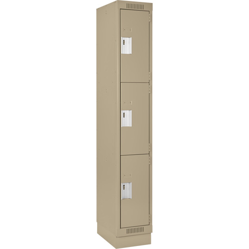 Casiers Clean Line, 3 niveaux, 12" x 18" x 76", Acier, Beige, Rivet (assembl&eacute;) Kelford