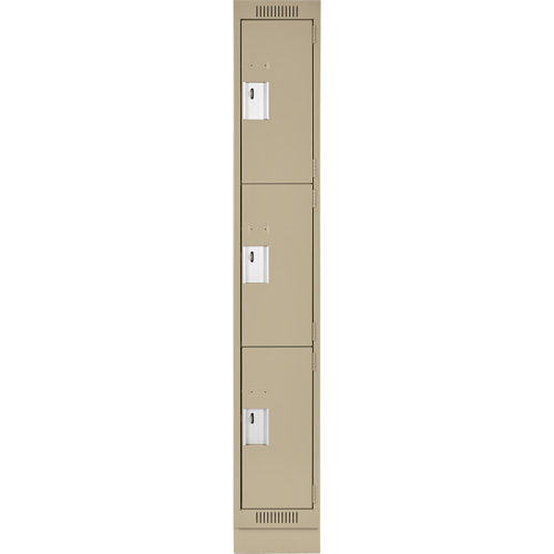 Casiers Clean Line, 3 niveaux, 12" x 18" x 76", Acier, Beige, Rivet (assembl&eacute;) Kelford