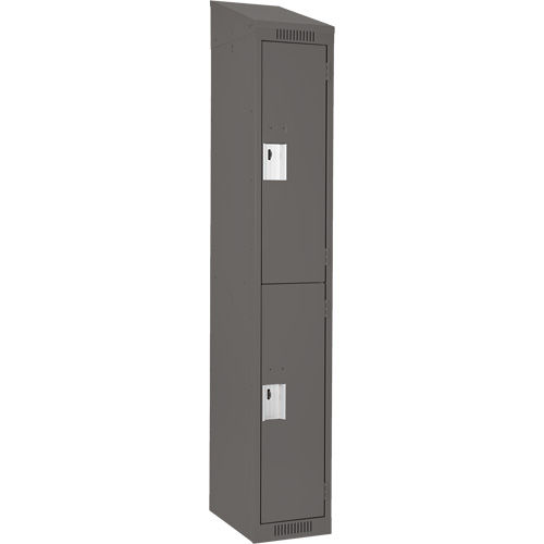 Casiers Clean Line, 2 niveaux, 12" x 18" x 78", Acier, Charbon, Rivet (assembl&eacute;) Kelford
