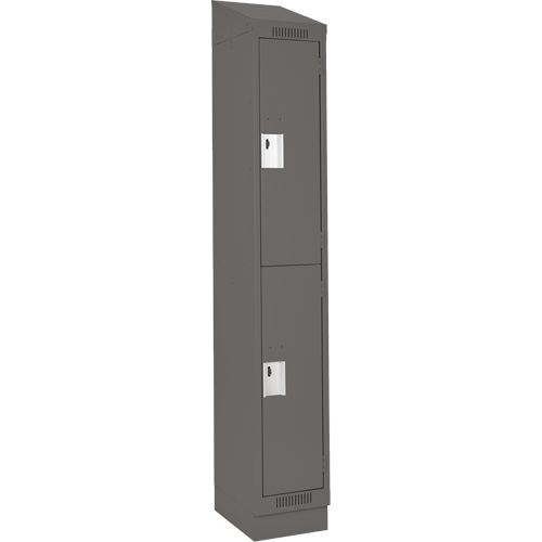 Casiers Clean Line, 2 niveaux, 12" x 18" x 82", Acier, Charbon, Rivet (assembl&eacute;) Kelford