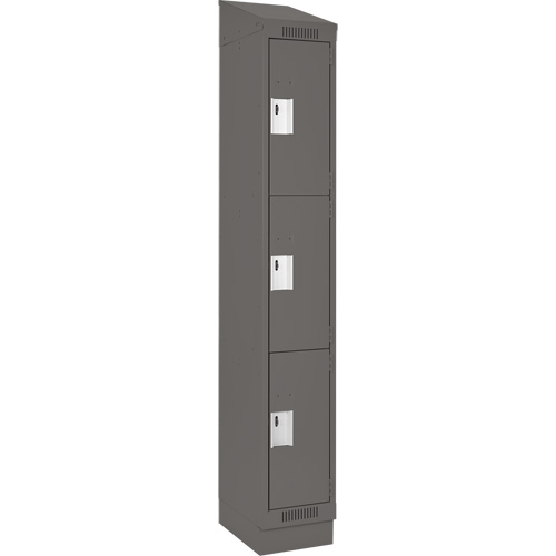 Casiers Clean Line, 3 niveaux, 12" x 18" x 82", Acier, Charbon, Rivet (assembl&eacute;) Kelford