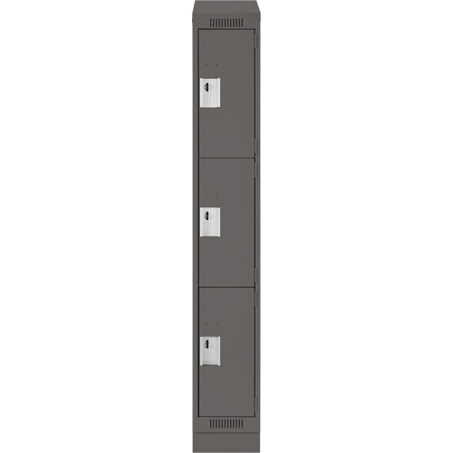 Casiers Clean Line, 3 niveaux, 12" x 18" x 82", Acier, Charbon, Rivet (assembl&eacute;) Kelford
