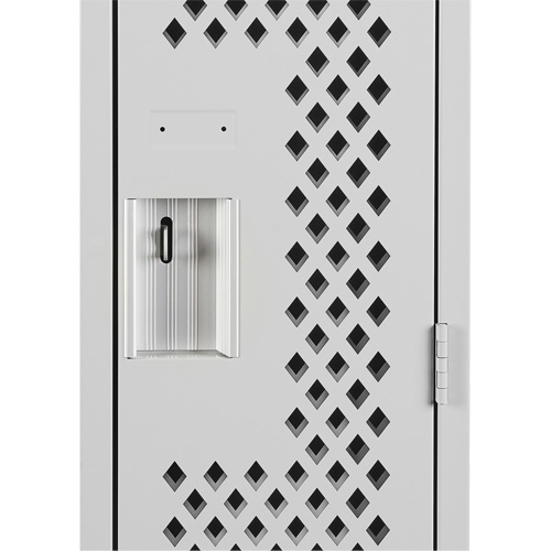 Clean Line Lockers, 2 -tier, 12" x 15" x 72", Steel, Grey, Rivet (Assembled), Perforated Kelford