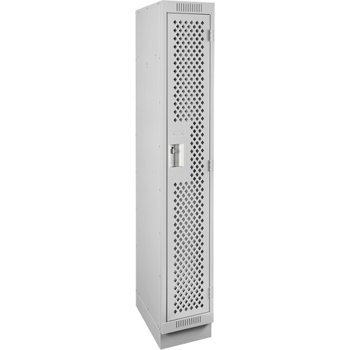 Clean Line Lockers, 12" x 15" x 76", Steel, Grey, Rivet (Assembled), Perforated Kelford