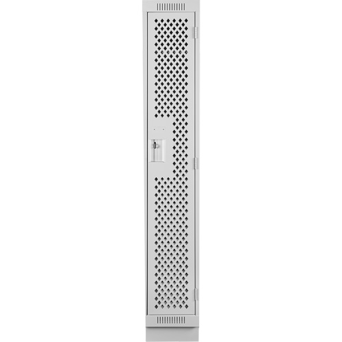 Clean Line Lockers, 12" x 15" x 76", Steel, Grey, Rivet (Assembled), Perforated Kelford