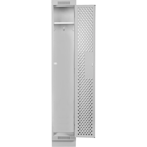 Clean Line Lockers, 12" x 15" x 76", Steel, Grey, Rivet (Assembled), Perforated Kelford