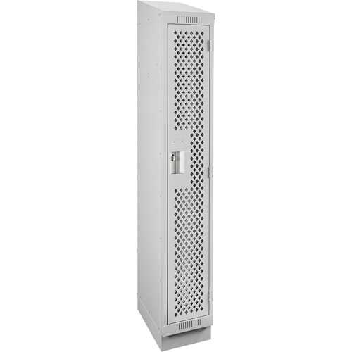 Clean Line Lockers, 12" x 12" x 82", Steel, Grey, Rivet (Assembled), Perforated Kelford