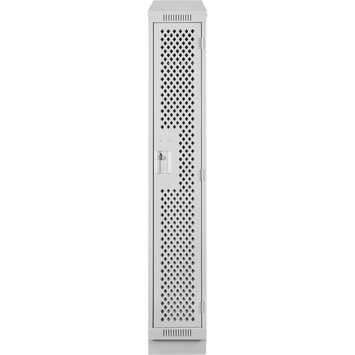 Clean Line Lockers, 12" x 12" x 82", Steel, Grey, Rivet (Assembled), Perforated Kelford