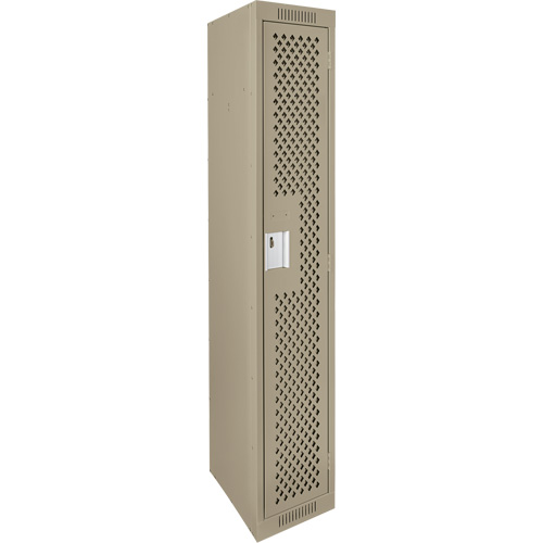 Clean Line Lockers, 12" x 12" x 72", Steel, Beige, Rivet (Assembled), Perforated Kelford