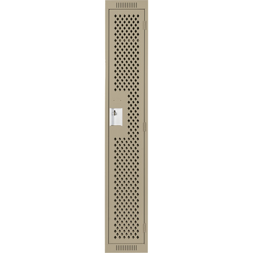 Clean Line Lockers, 12" x 12" x 72", Steel, Beige, Rivet (Assembled), Perforated Kelford
