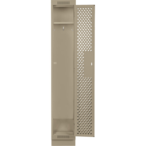 Clean Line Lockers, 12" x 15" x 76", Steel, Beige, Rivet (Assembled), Perforated Kelford