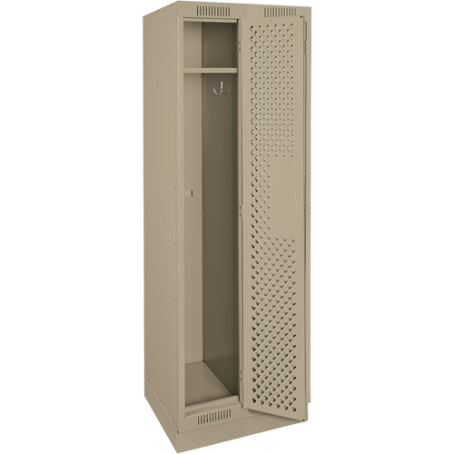 Clean Line Lockers, Bank of 2, 24" x 15" x 76", Steel, Beige, Rivet (Assembled), Perforated Kelford