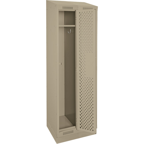 Clean Line Lockers, Bank of 2, 24" x 12" x 82", Steel, Beige, Rivet (Assembled), Perforated Kelford