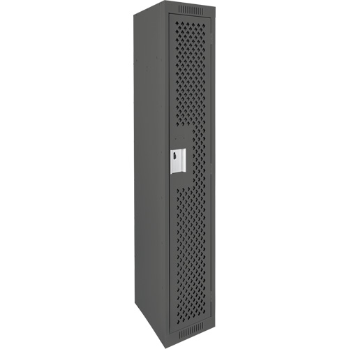 Clean Line Lockers, 12" x 12" x 72", Steel, Charcoal, Rivet (Assembled), Perforated Kelford