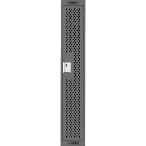 Clean Line Lockers, 12" x 12" x 72", Steel, Charcoal, Rivet (Assembled), Perforated Kelford