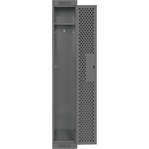 Clean Line Lockers, 12" x 12" x 72", Steel, Charcoal, Rivet (Assembled), Perforated Kelford