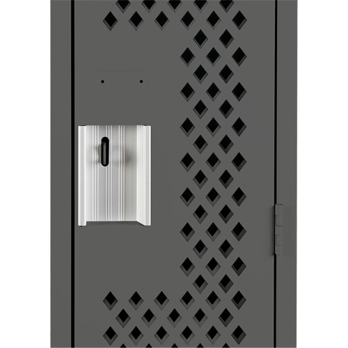 Clean Line Lockers, Bank of 2, 24" x 12" x 72", Steel, Charcoal, Rivet (Assembled), Perforated Kelford