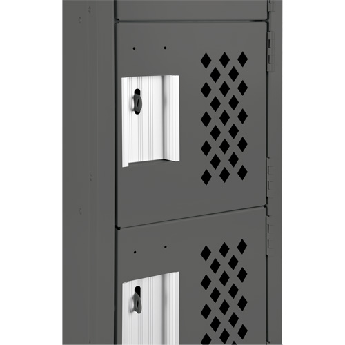 Assembled Lockerettes Clean Line Perforated Economy Lockers, 6 -tier, Bank of 3, 18" x 72" x 12", Steel Kelford