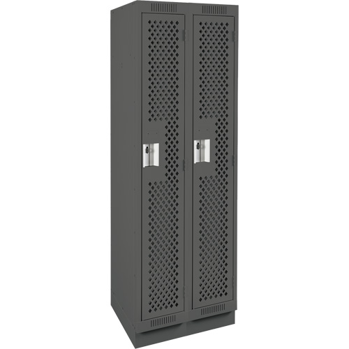 Casiers Clean Line, Bloc de 2, 24" x 15" x 76", Acier, Charbon, Rivet (assembl&eacute;), Perfor&eacute; Kelford
