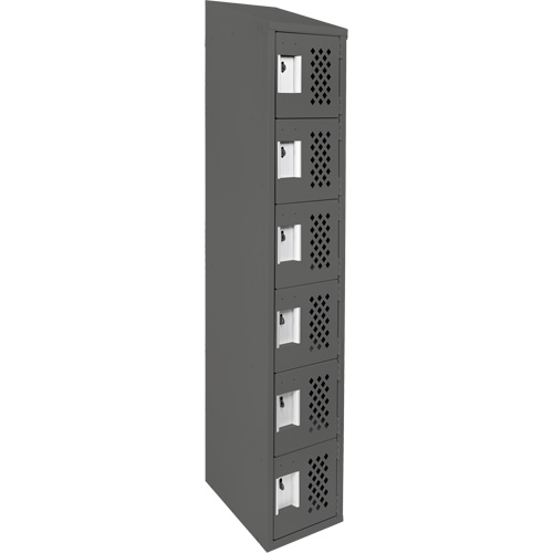Assembled Lockerettes Clean Line Perforated Economy Lockers, 6 -tier, 18" x 72" x 12", Steel Kelford